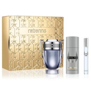 Paco Rabanne Invictus 3 Piece Gift Set Eau de Toilette for Men
